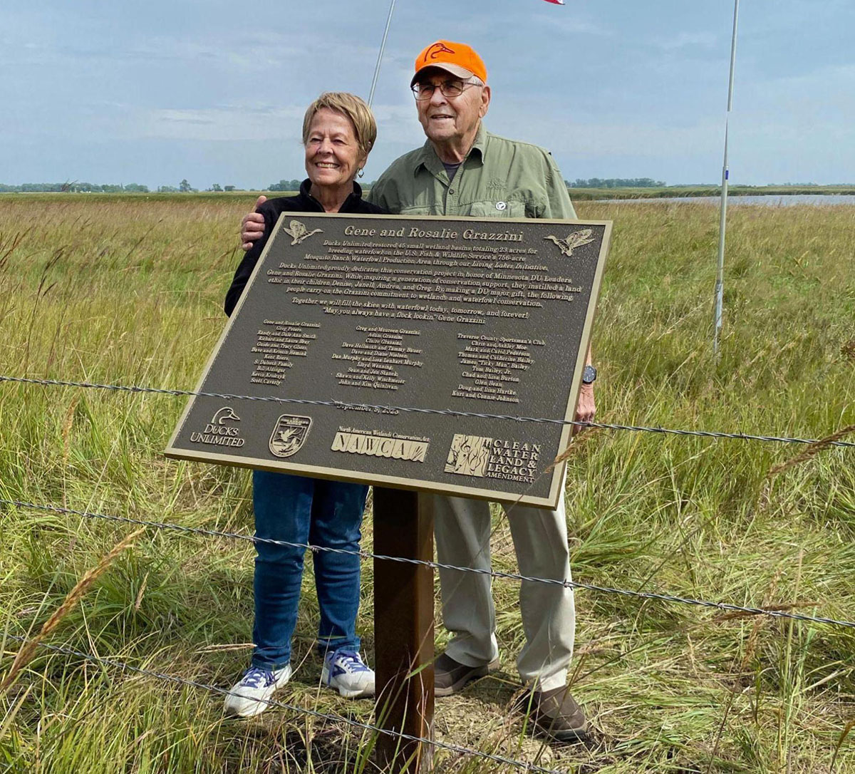 Gene and Rosalie Grazzini Honored for Conservation of Minnesota Wetlands  