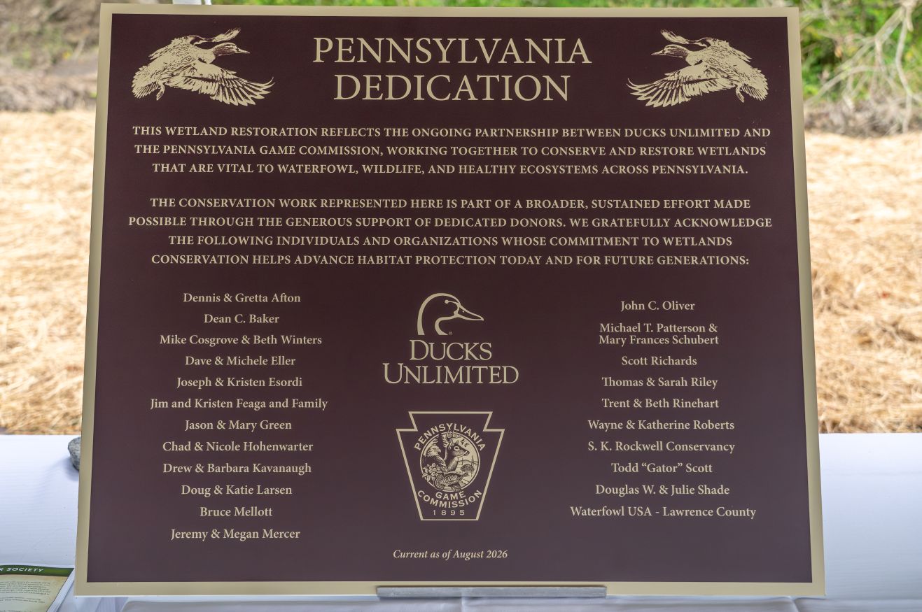 Ducks Unlimited, Partners Celebrate Wetland Restoration at Pennsylvania State Game Lands 151
