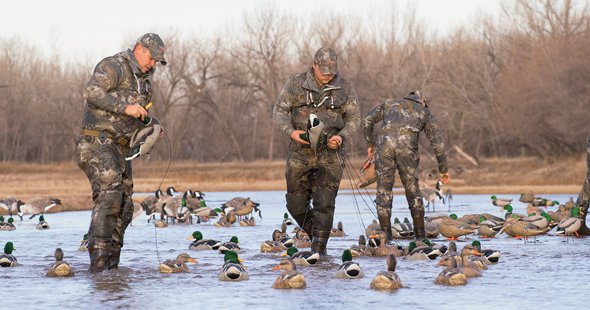 Hunters picking up decoys after a hunt. By DougSteinke.com_Texas rig.jpg