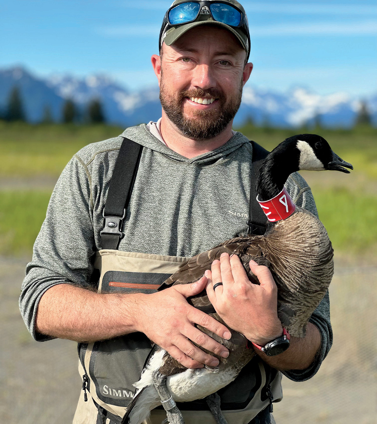 DU's Kelly Warren and banded cackling goose. Photo by Ducks Unlimited