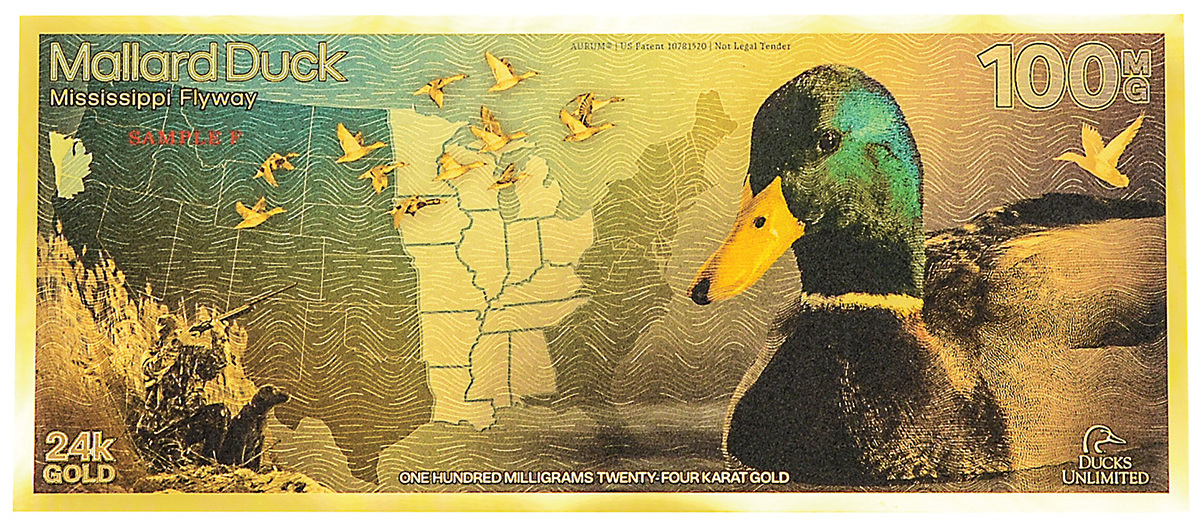 Ducks Unlimited 100 Milligram Gold Note