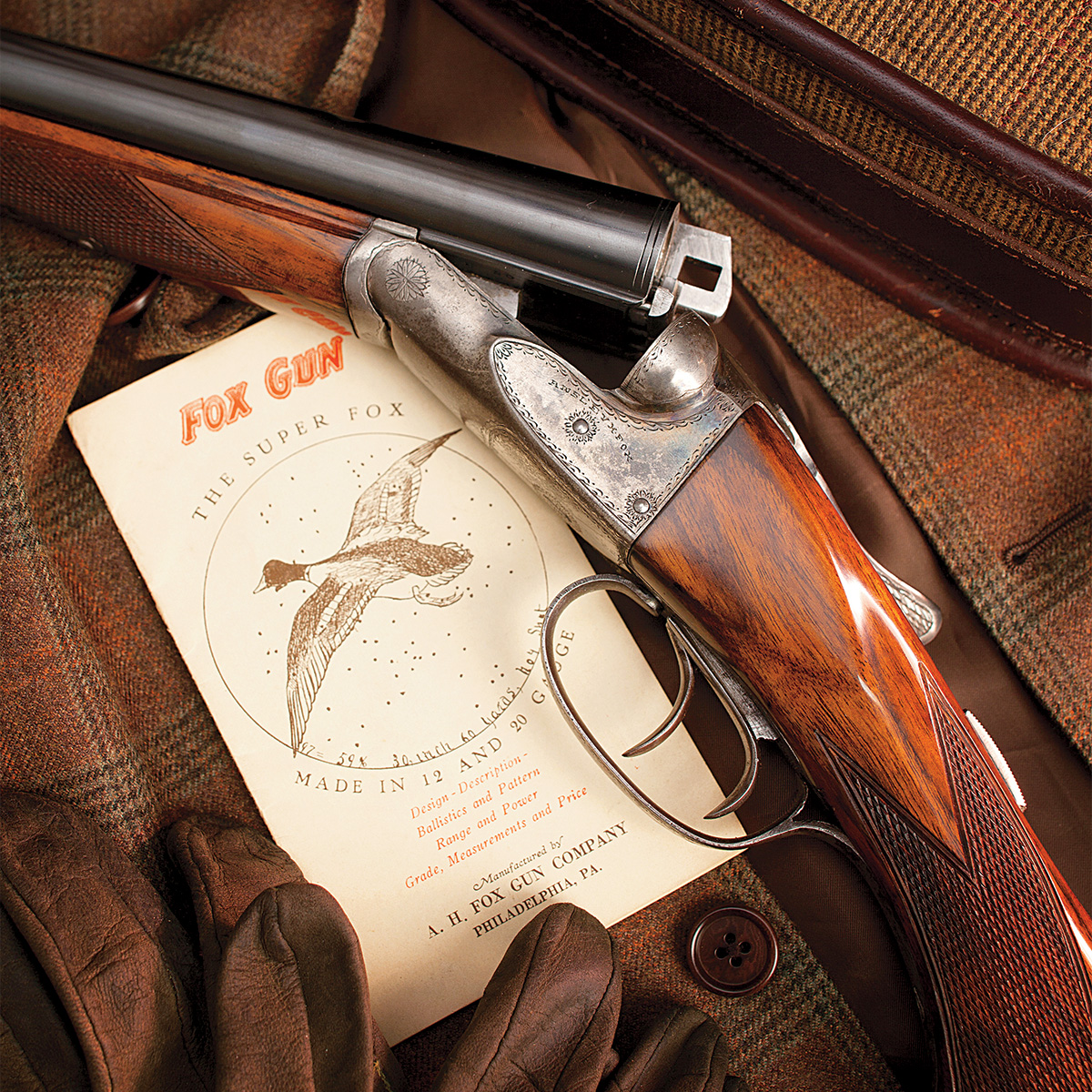 Elegant but sturdy,A.H. Fox’s fabled double guns were manufactured for four decades. Photo by Terry Allen