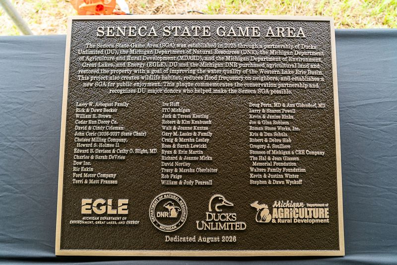 Ducks Unlimited Celebrates Donors Behind Seneca State Game Area