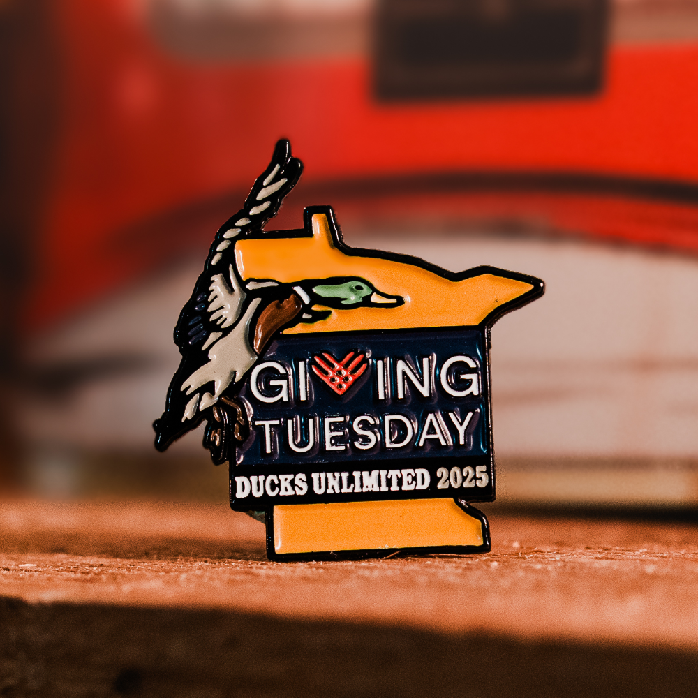 <p>Every qualified participant from the top state at midnight on Giving Tuesday will receive this limited edition DU pin.</p>
